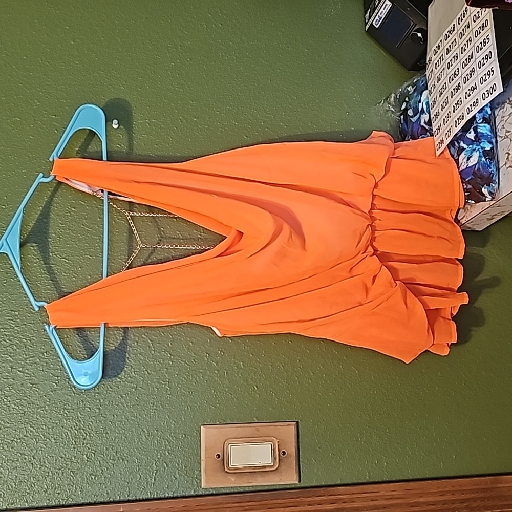 Orange Sleeveless Drape Top